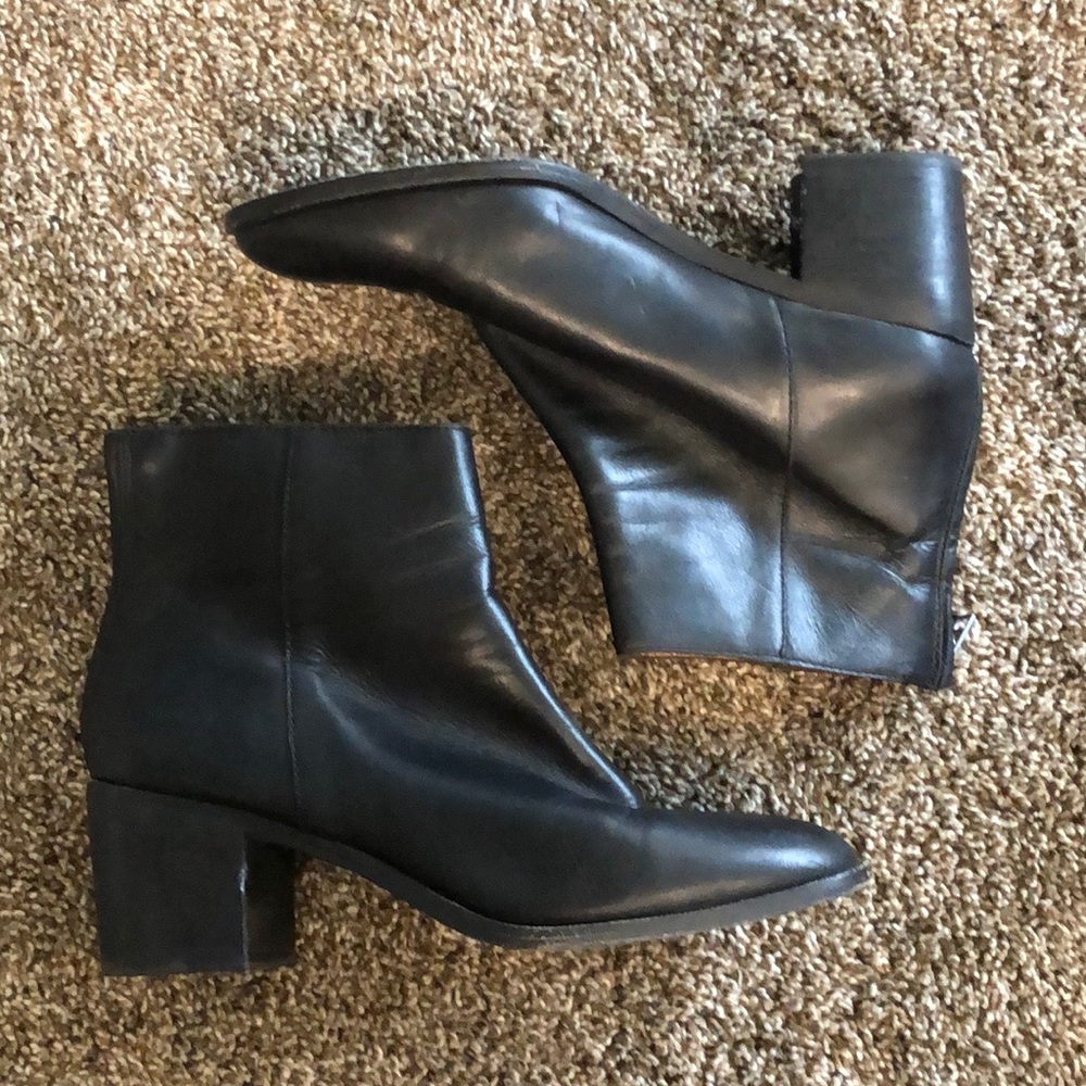 Madewell Black Leather Ankle Boots